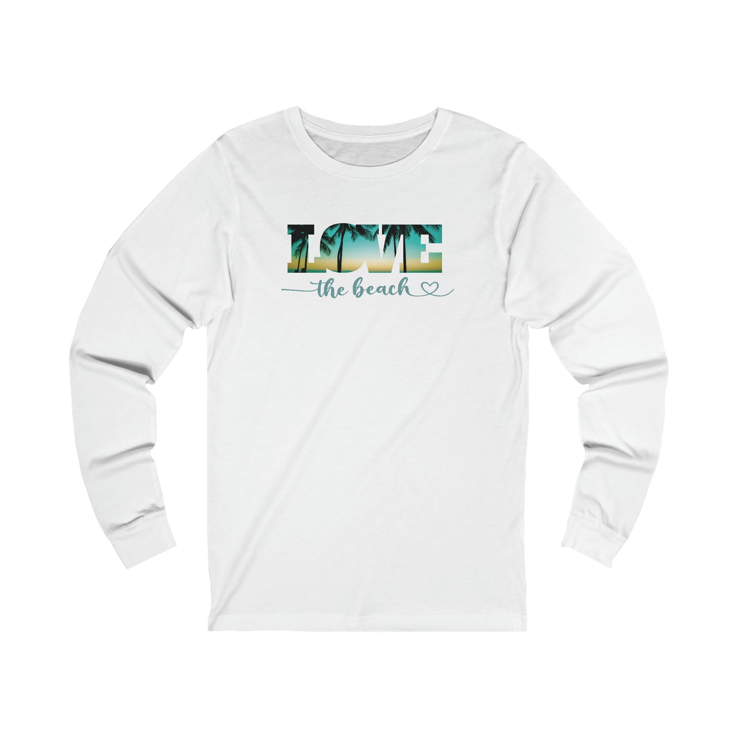 Love The Beach Long Sleeve Custom Tee Shirts, Beach T-Shirts, Casual Tee Shirts