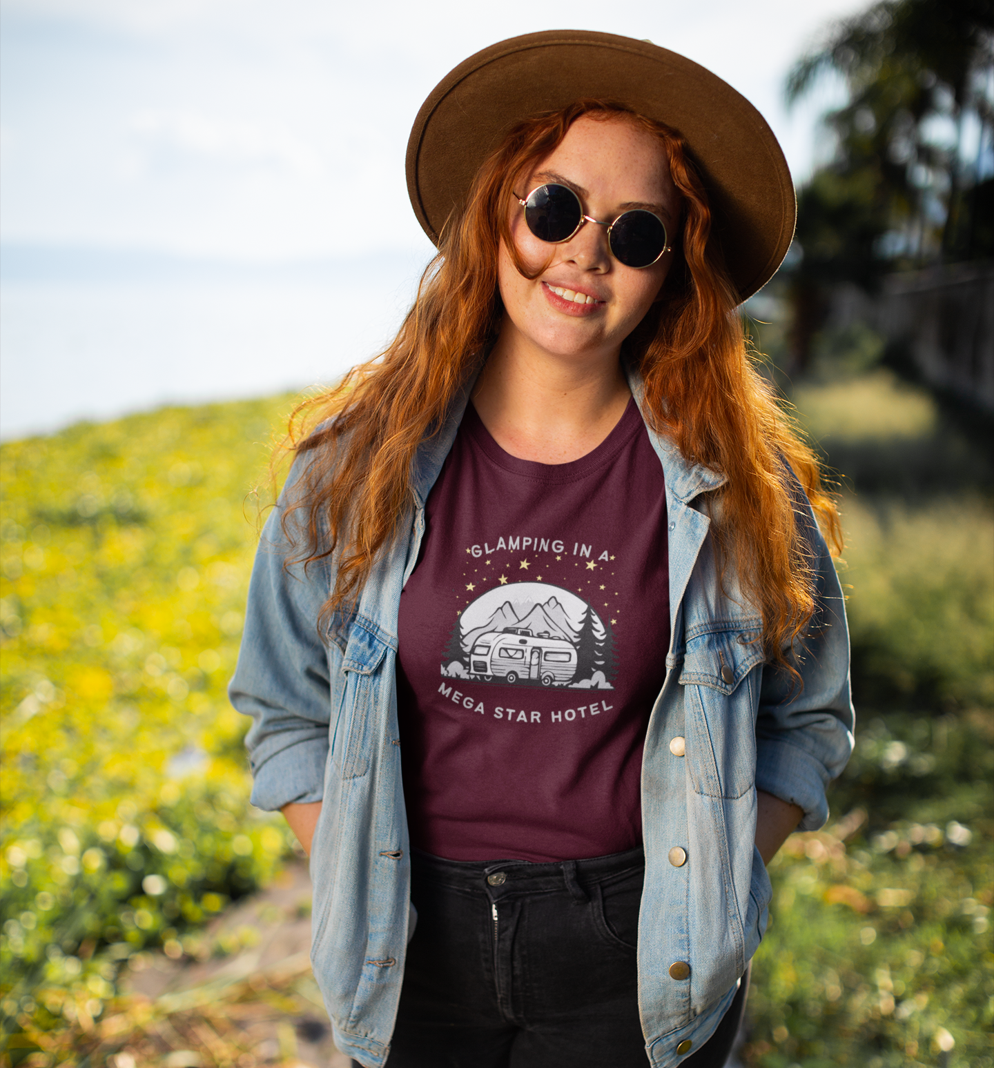 Glamping In A Mega Star Hotel Camping T-Shirt