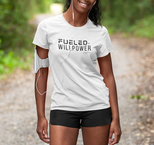 Fueled By Willpower Motivational Gym Tee Shirt, Custom Tee Shirts