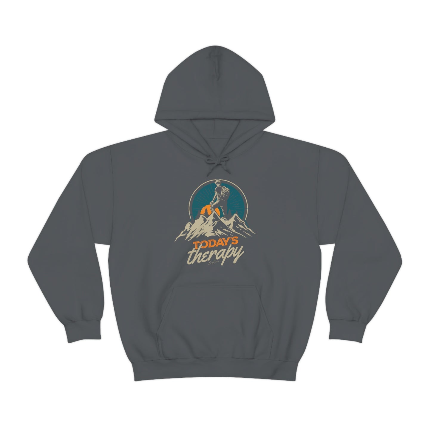 Today’s Therapy Hiking Hoodies for Men and Women, Motivational Graphic Hoodie, Custom Cool Hoodies