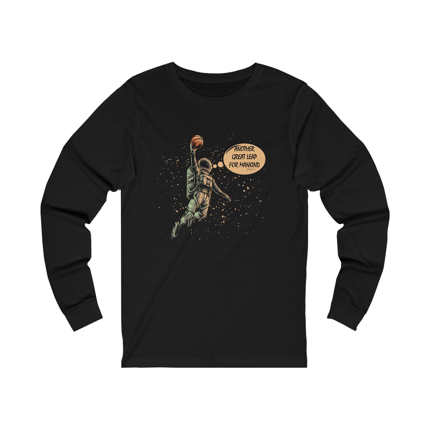 Another Great Leap for Mankind Basketball Long Sleeve Custom Tee Shirts, Cool T-