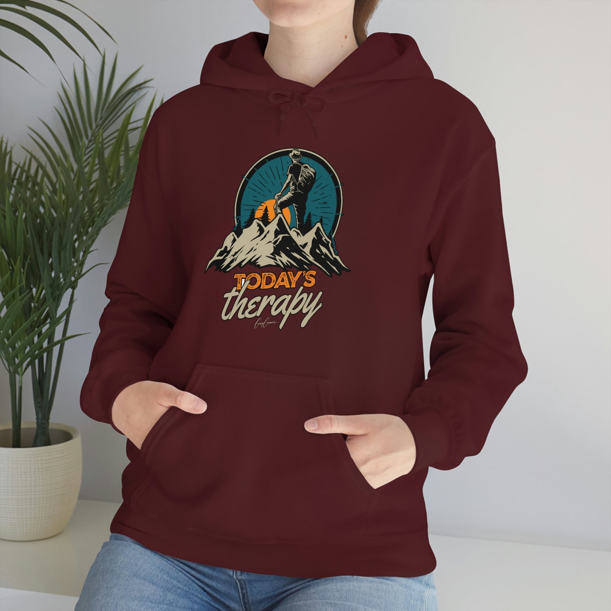 Today's Therapy Hiking Hoodies for Men and Women, Motivational Graphic –  MyWeekendTees