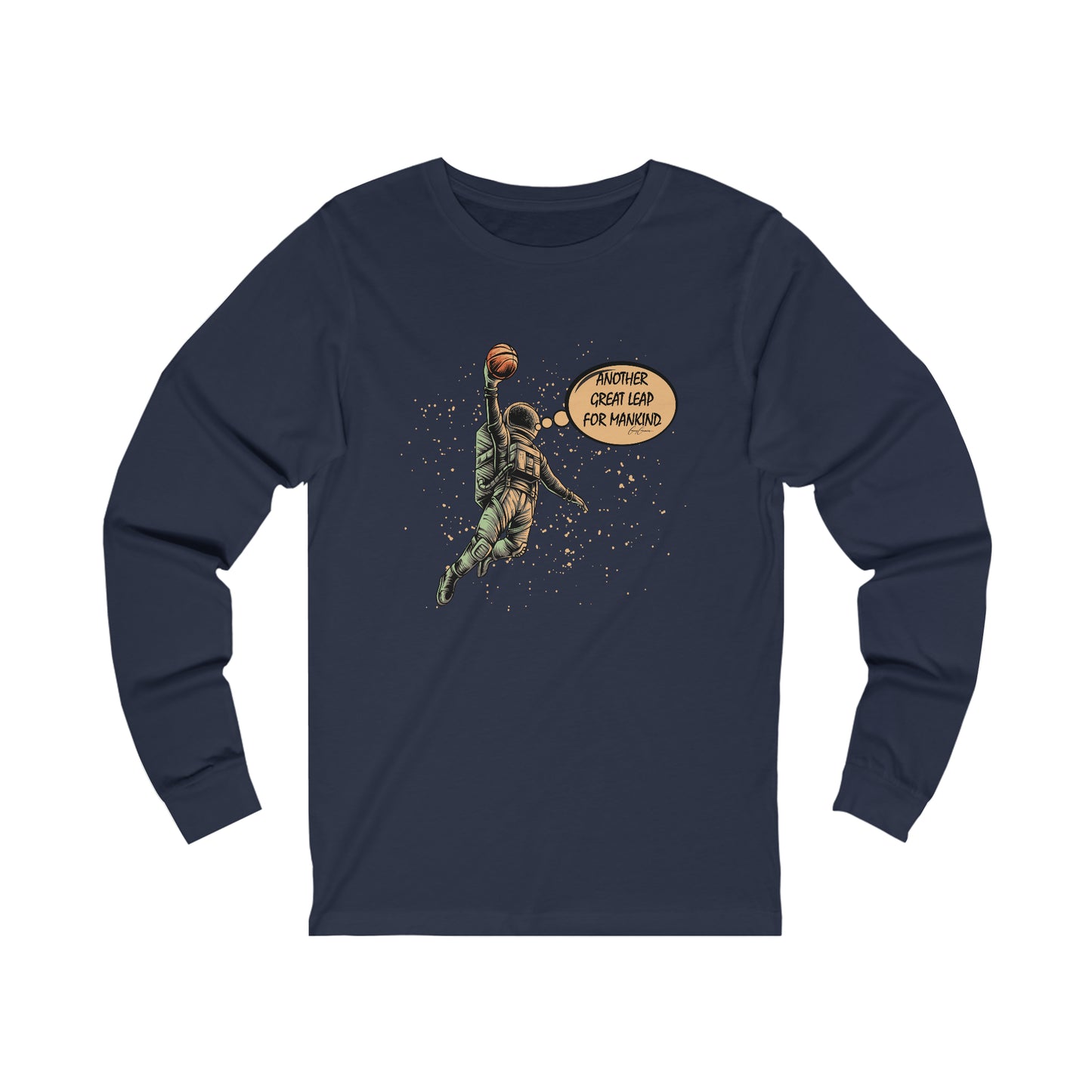 Another Great Leap for Mankind Basketball Long Sleeve Custom Tee Shirts, Cool T-