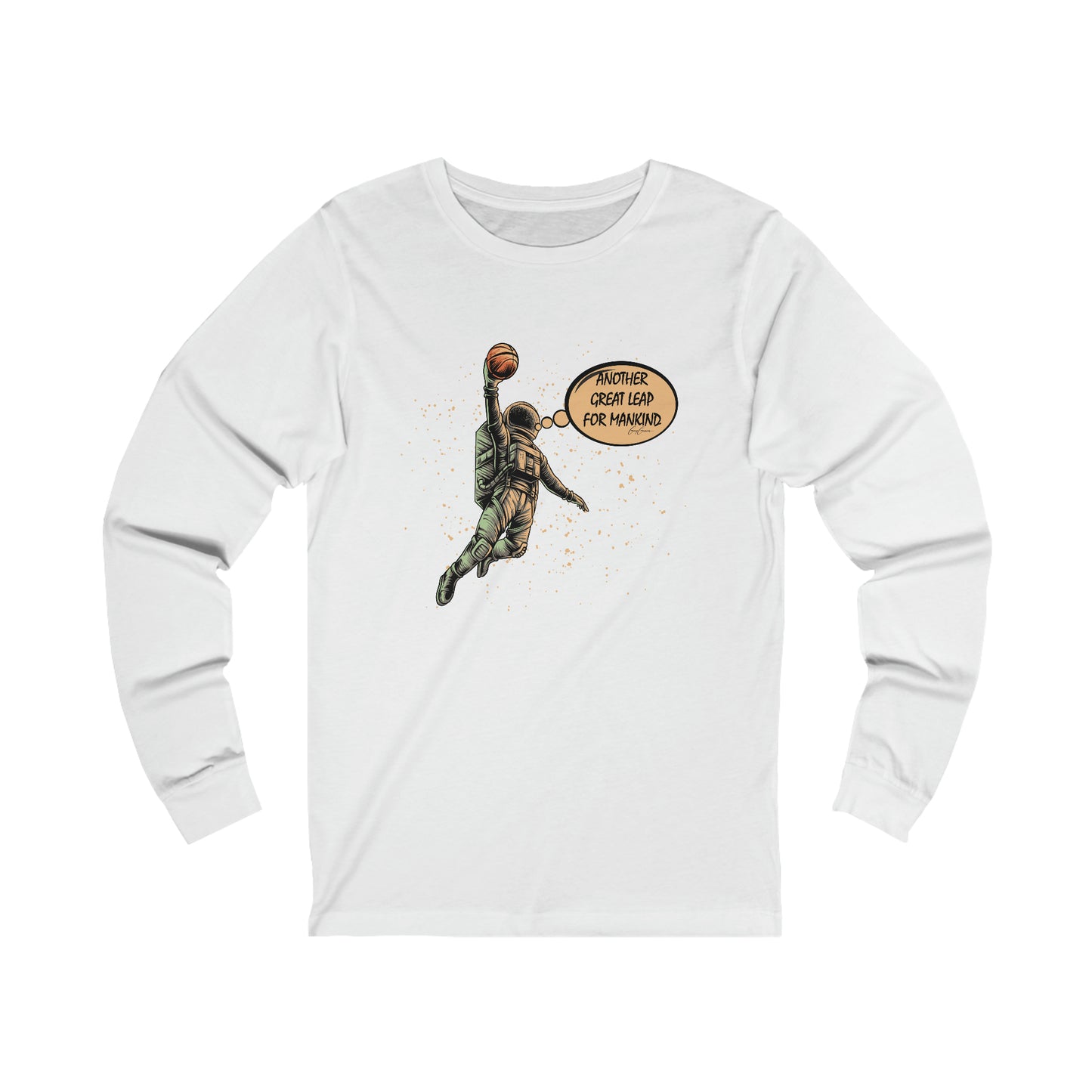 Another Great Leap for Mankind Basketball Long Sleeve Custom Tee Shirts, Cool T-