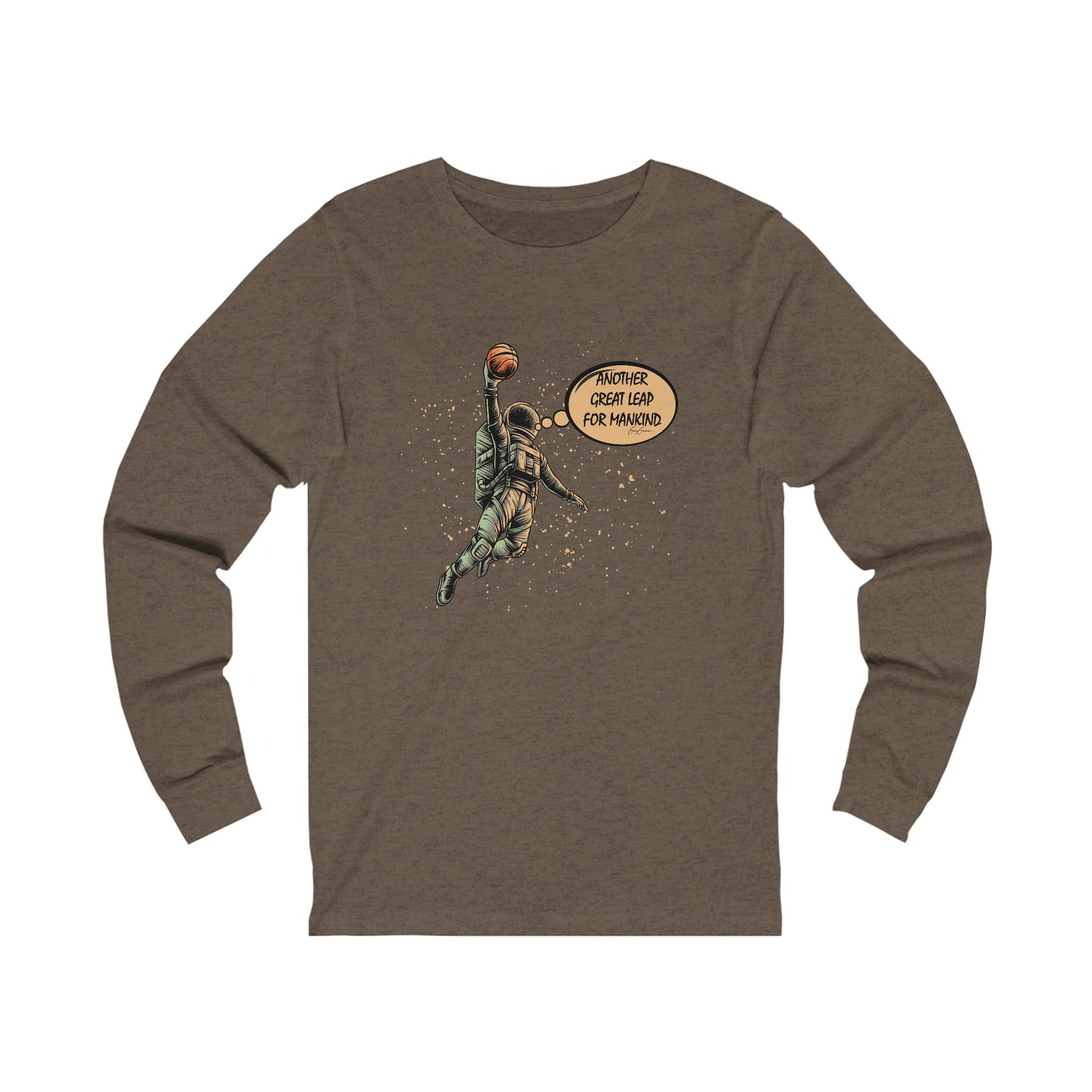 Another Great Leap for Mankind Basketball Long Sleeve Custom Tee Shirts, Cool T-